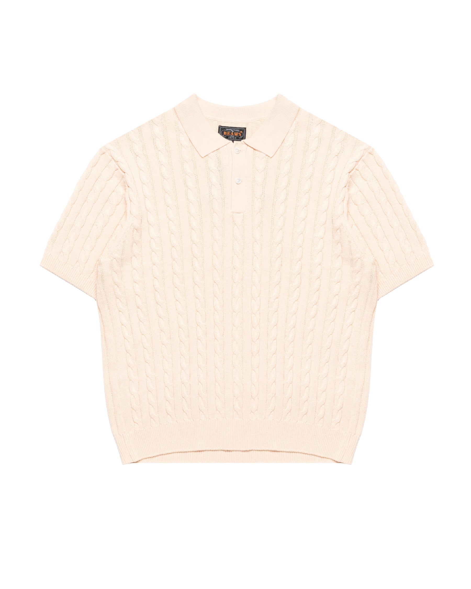 Beams+ Knit Polo Cable