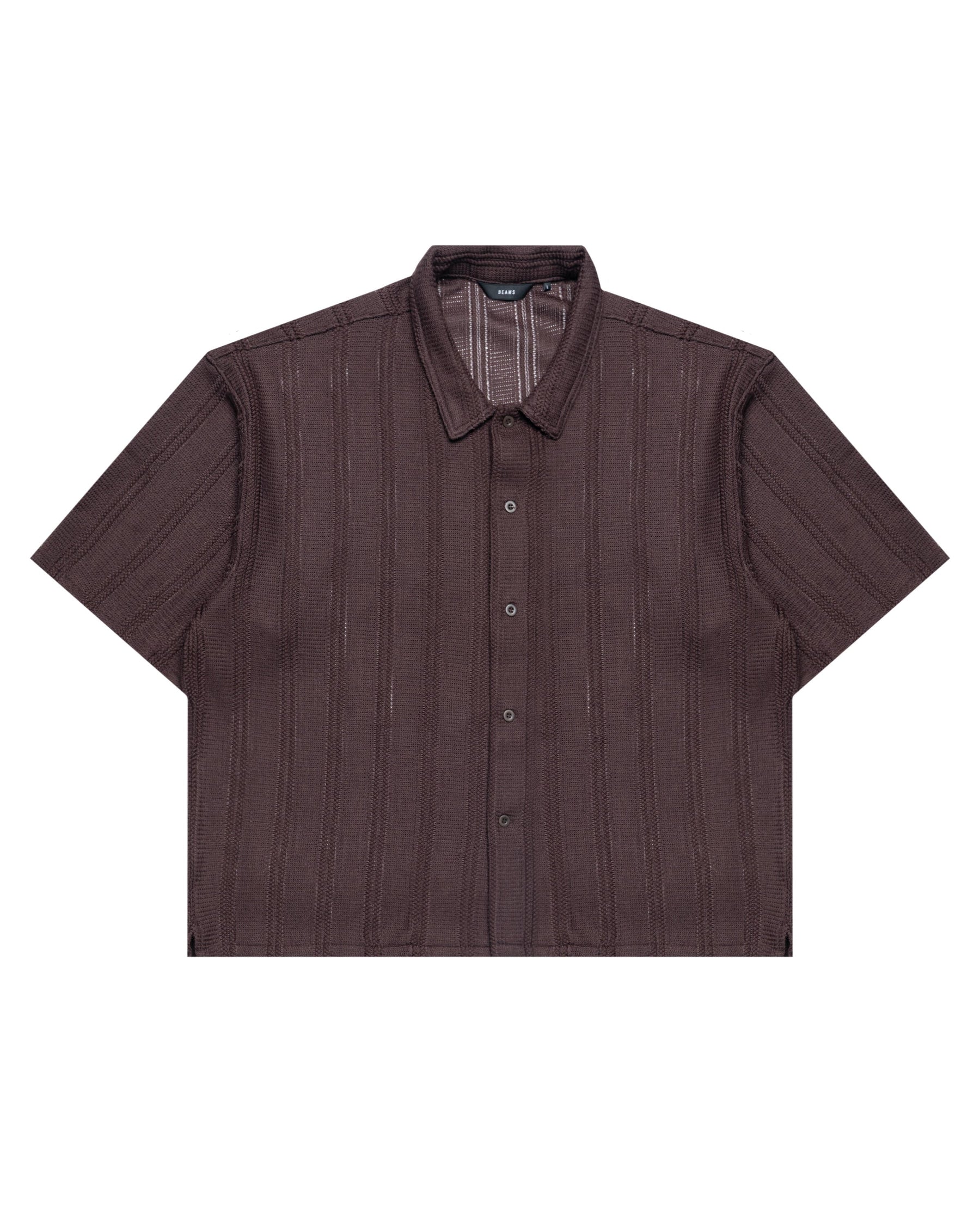 Beams Mesh Open Collar Shirt