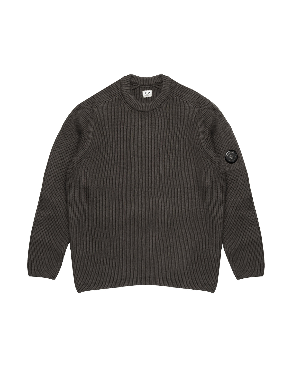 C.P. Company FULL RIB COTTON CREWNECK LENS SWEATER